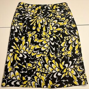 Cato size 6 black yellow floral skirt